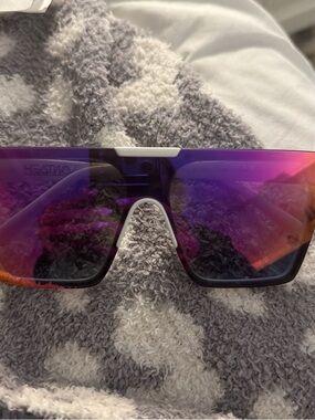 Purple Mirrored Shield Sunglasses for Women
